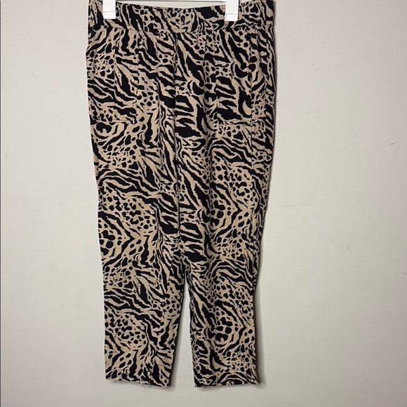 Calvin Klein Black and Tan Animal Print Pants - Picture 1 of 8
